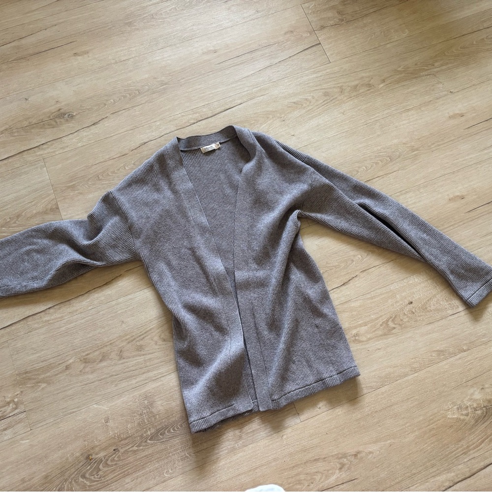 Gray Open-Front Women's Sweater